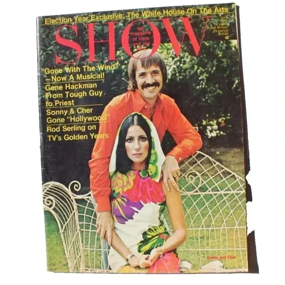Vintage Show Magazine July 1972 Sonny & Cher Hollywood Rod Sterling